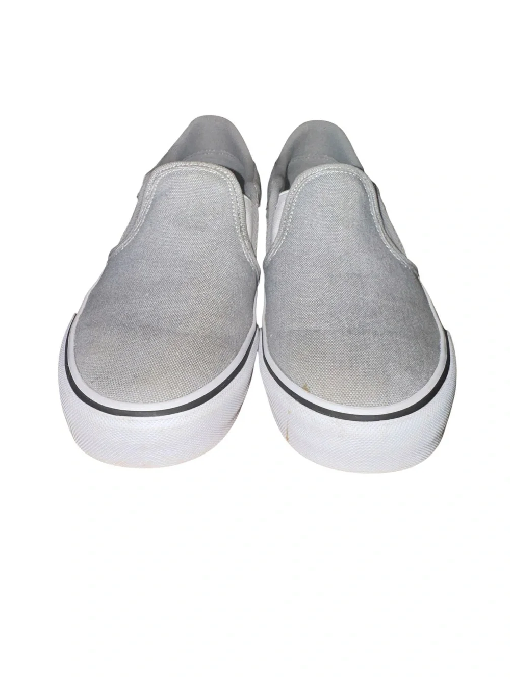 Vans Classic Slip-On Gray Canvas Deluxe Comfort Men’s 8 Casual Skate Shoes